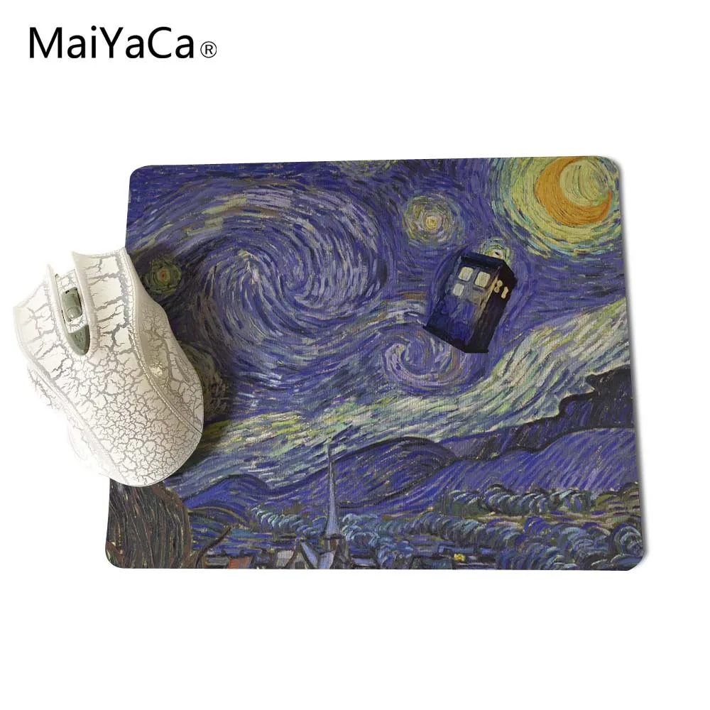 MaiYaCa Van Gogh Star Doctor Who компьютерный коврик для мыши коврики для мыши украшают ваш стол нескользящая резиновая скоростная версия коврик для мыши