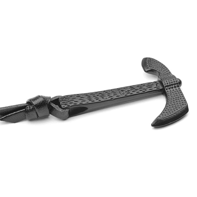 جديد أزياء أسود الفأس أساور الرجال سحر Dobble جلدية سلسلة Paracord سوار الذكور التفاف المعادن الرياضة الأحقاد مرساة هوك