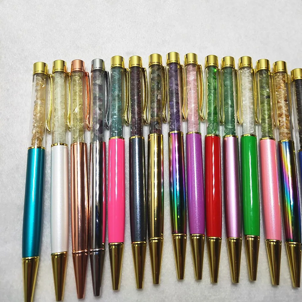 

Crystal quartz stone Natural crystal gravel stone pen quartz broken stone ball-point pen healing for gift