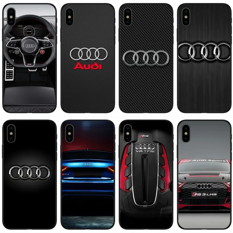 

Audi Car RS Logo Cover Soft Silicone black TPU Phone Case For iPhone X XR XS MAX 5 5C 5S SE 6 6S Plus 7 8 Plus