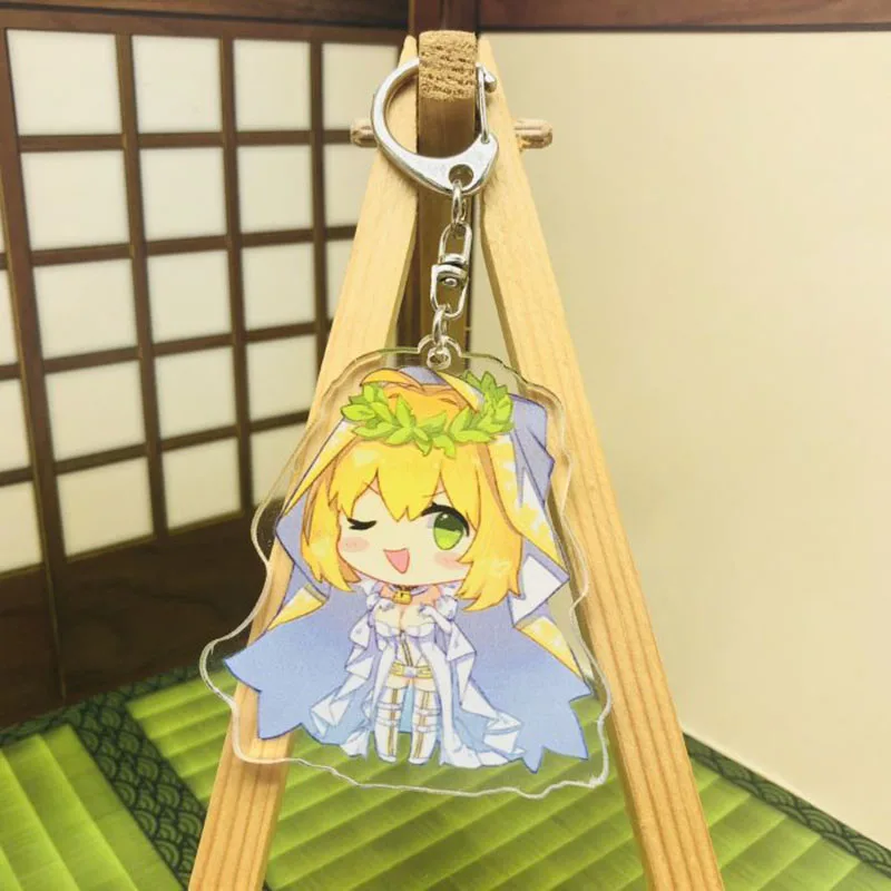 

Game Fate Grand Order FGO Keychain Saber Astolfo Cartoon Figure Pendants Acrylic Key Ring