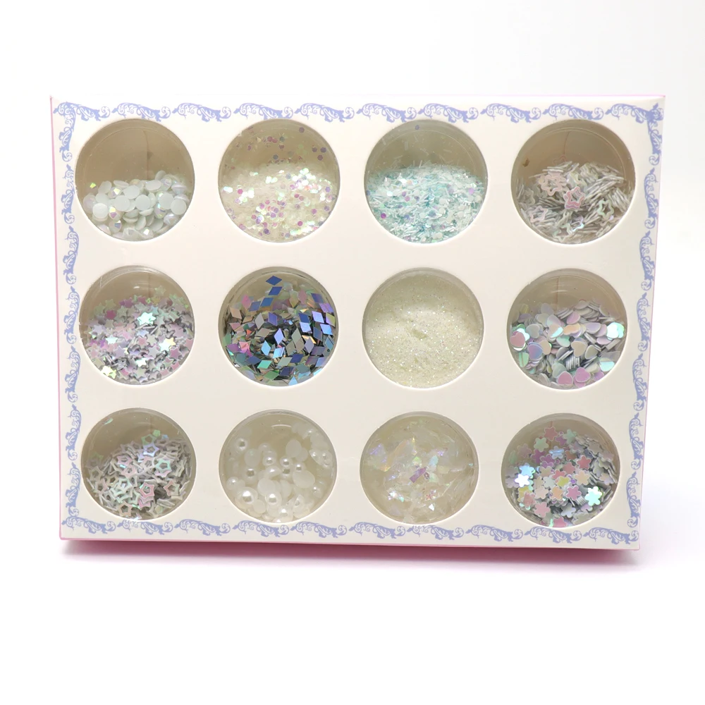 

Different Shaped Mixed Color 3D Ultrathin Sequins Nail Glitter Flakes Sparkly DIY Tips Dazzling Paillette Nail Art Decorations