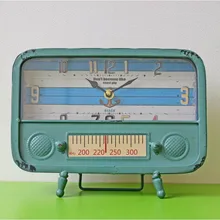 Pokich Европейский ретро Винтаж радио Тип часы Утюг гостиная спальня офис reloj Винтаж Украшенные маятниковые часы