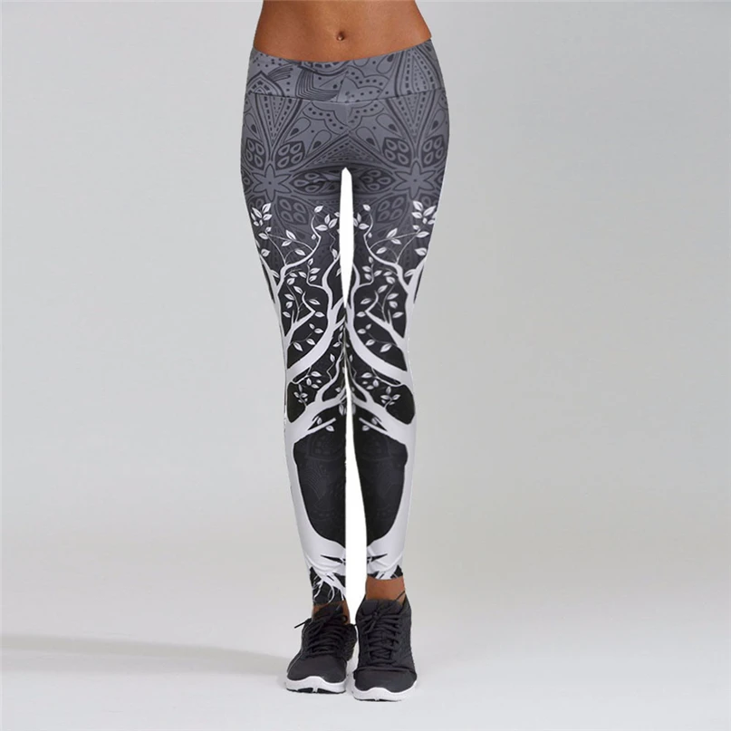 Casual Yoga Pants Women High Waist Sports Printed Gym Yoga Running Fitness Gym Sport Leggings Tights Trousers #4NV26 (2)