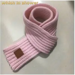 Который в душ модные однотонные Детские вязаный шарф Открытый толстые теплые весенне-зимние шарфы для детей Для мальчиков и девочек