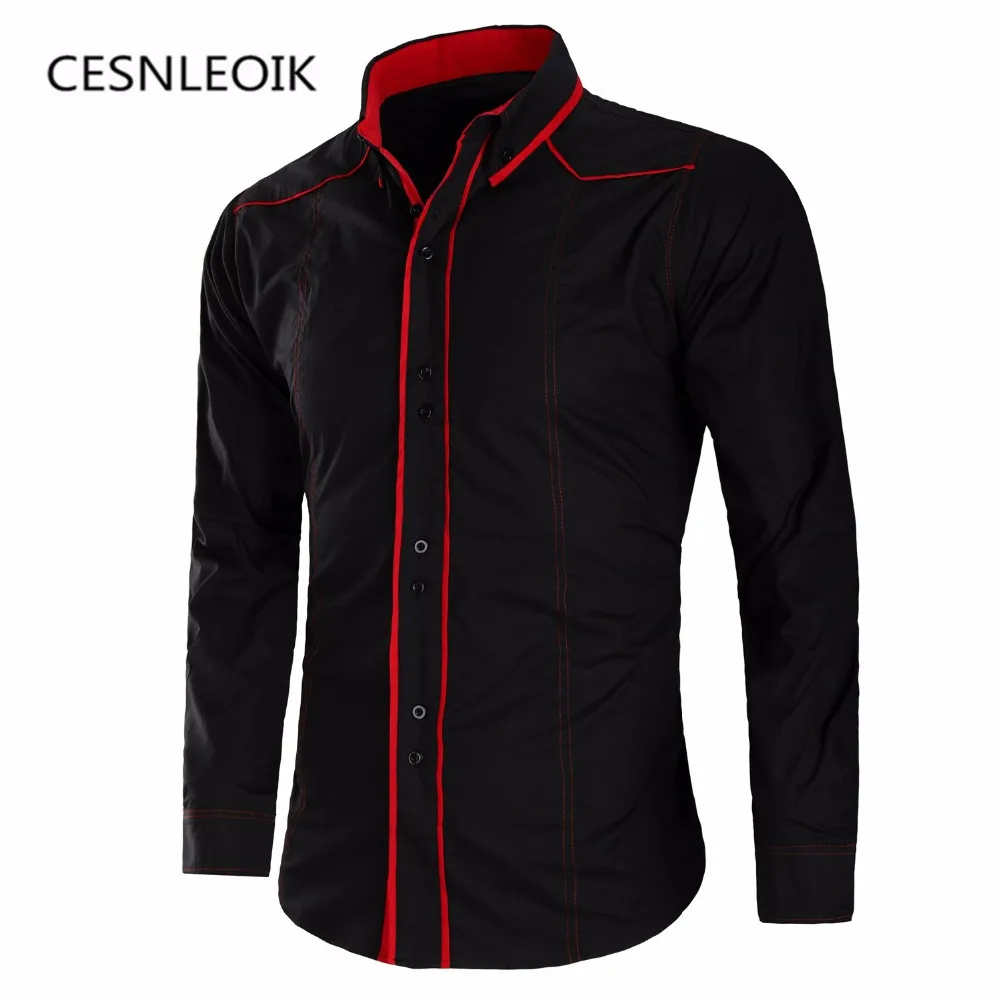 

Men Shirts Europe Size New Arrivals Slim Fit Male Shirt Solid Long Sleeve British Style Cotton Men's Shirt C200