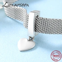 Высокое качество 925 пробы серебро подвеска в виде сердца бусы-клипсы для изготовления ювелирных изделий подходят Оригинальное отражение браслет Клип Шарм