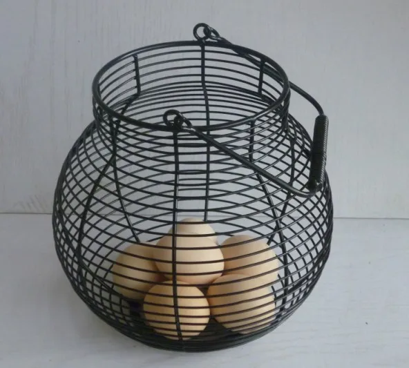 

Iron Eggs Basket Storage Wire Portable Organizer 20*20*25cm