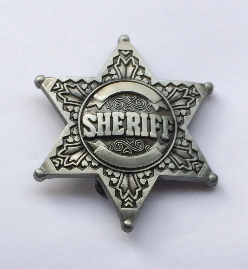 

Sheriff Belt Buckle With Pewter Finish SW-BY374 suitable for 4cm wideth belt with continous stock free shipping