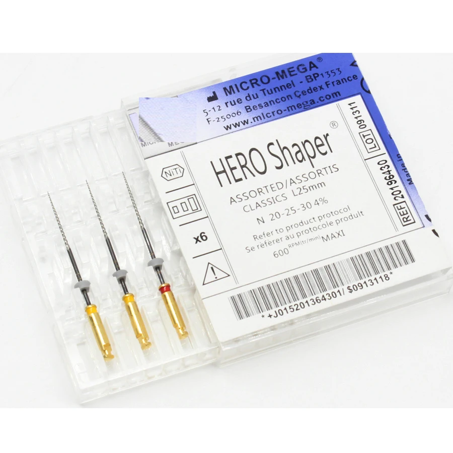 

25MM Dental Material Endodontic Hero Shape files for Dentist tools Equipment 0.4 Taper