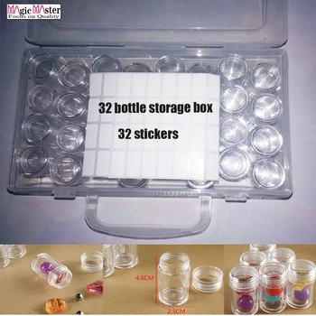 

New Plastic Diamond Painting Accessories 32pcs Bottles Container Storage Box Diamant Painting Holder Daimond painting Box