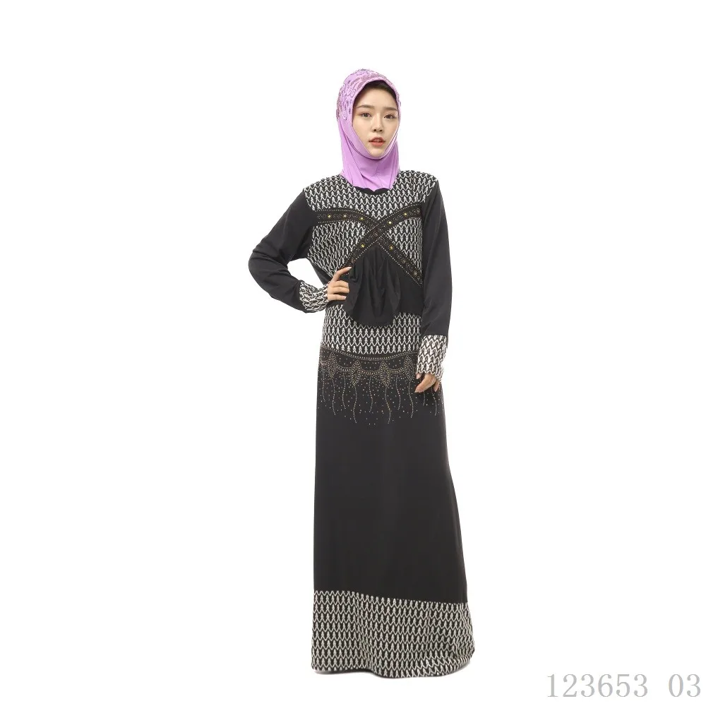 2019 Islamic Clothing New Muslim Dress Long Sleeve Abaya Dubai O Neck Robe Longue Femme Black Djellaba Baju Wanita | Тематическая