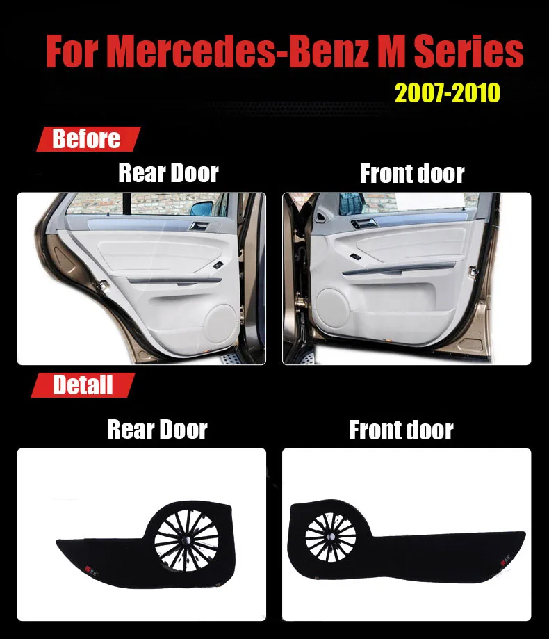 4 шт. ткань дверь защиты коврики анти-kick декоративные колодки для Benz серии M 2007-2010