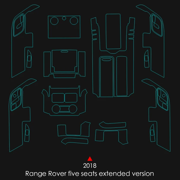 Ясно интерьера прозрачная пленка консоли Панель защиты Стикеры для Land Rover Range Rover Sport Vogue Discovery Sport велярный - Название цвета: 18 RRwith 5seats LWB