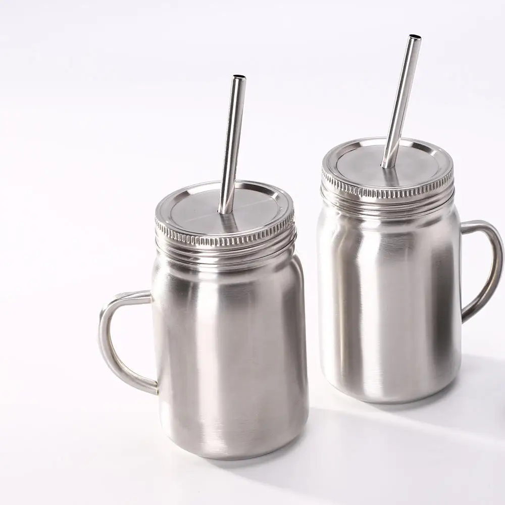 14 унций кружка из нержавеющей стали Mason Jar Двойная Стенка вакуумная изоляция с