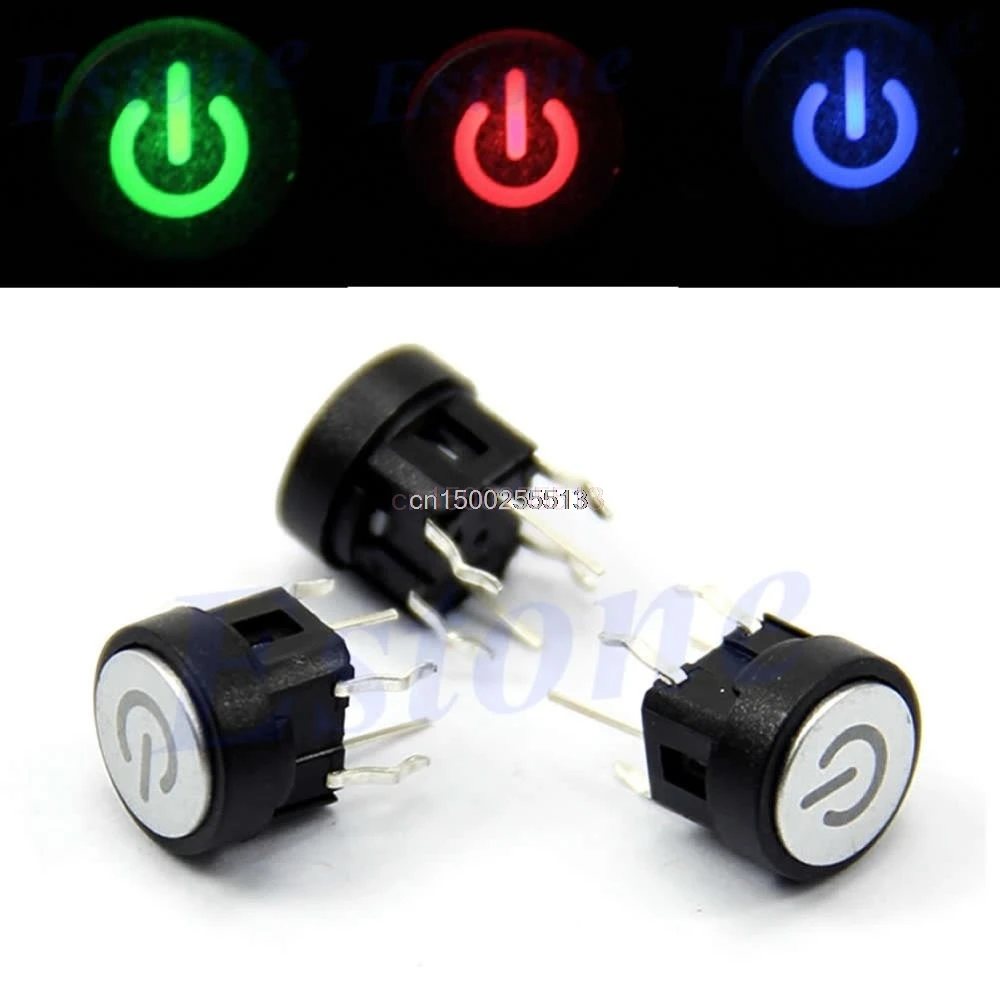 Push Button Switch Led Light Power Symbol Push Button