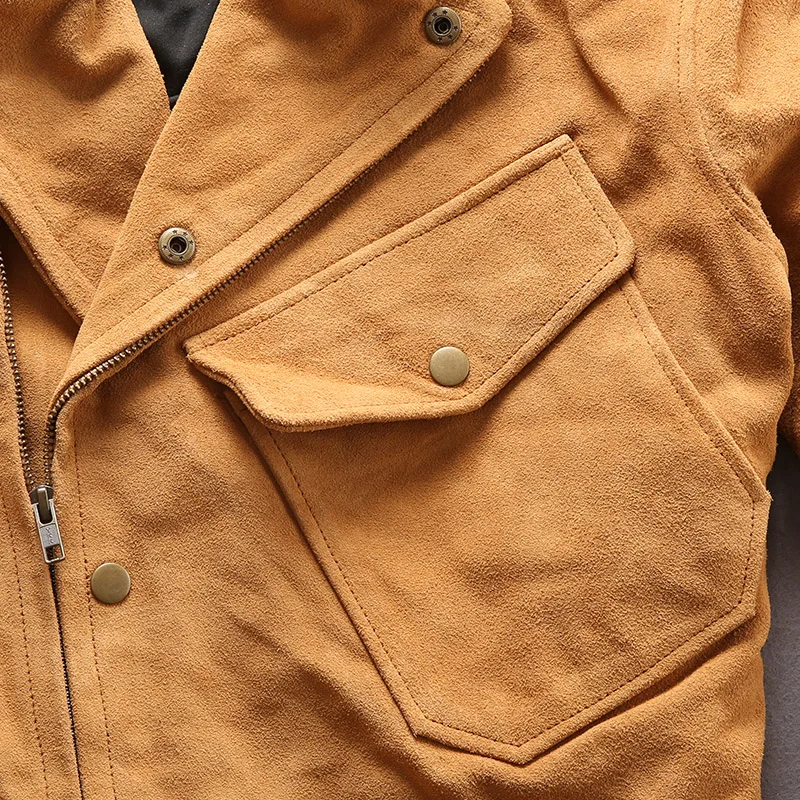 Blog Read Description! Asian size men's cow leather mens cowhide coat vintage rider jacket