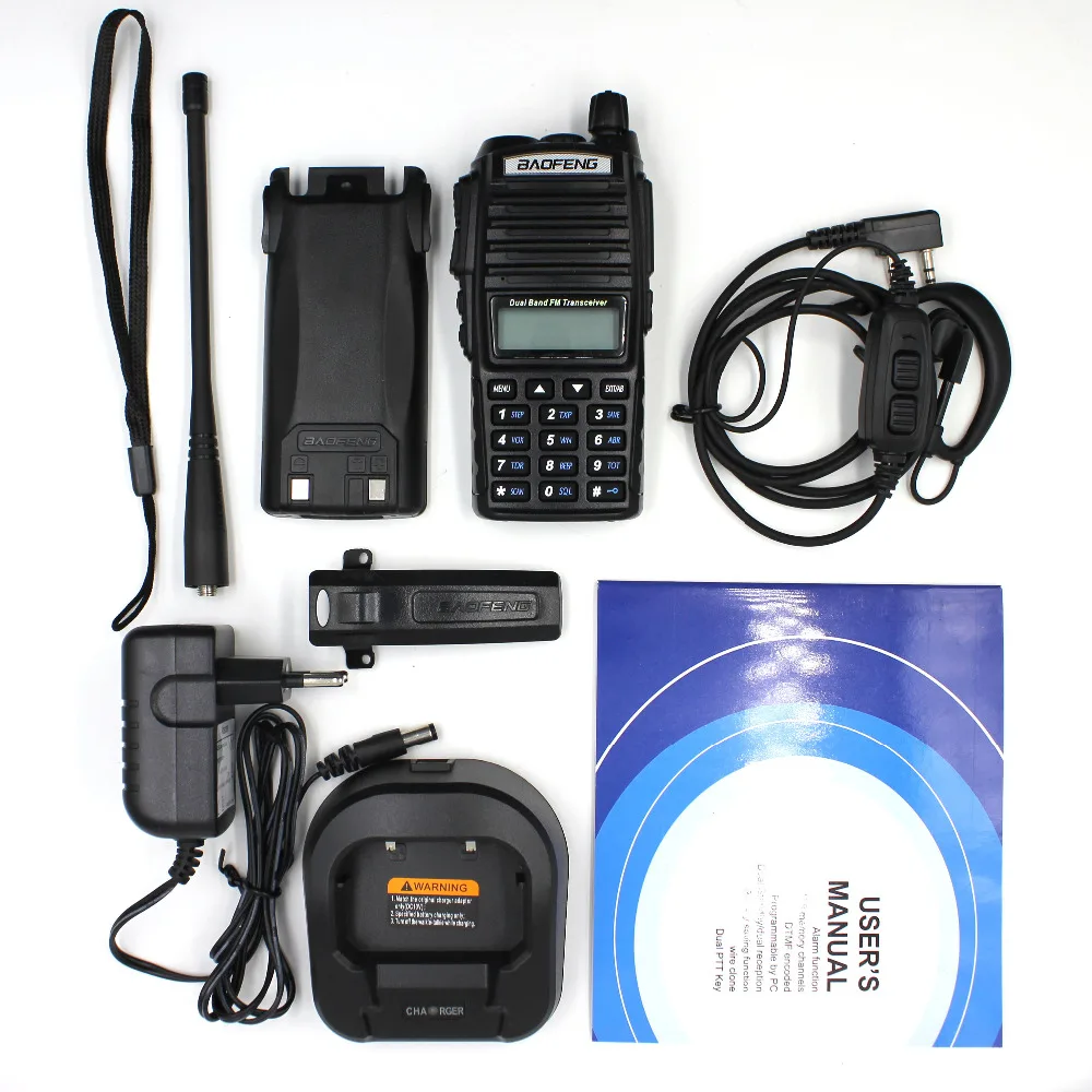 Ships from RU/US/CN! Black BaoFeng UV-82 Walkie Talkie 5W 10km 136-174MHz & 400-520MHz Two Way Radio Baofeng uv82 Ham Radio