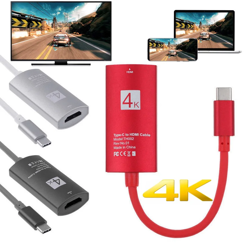 4K Тип C HDMI адаптер Тип C Телефон подключение ТВ кабель HD ТВ видео конвертер для Macbook samsung S8 S9 S10 huawei P30 LG G5 Android