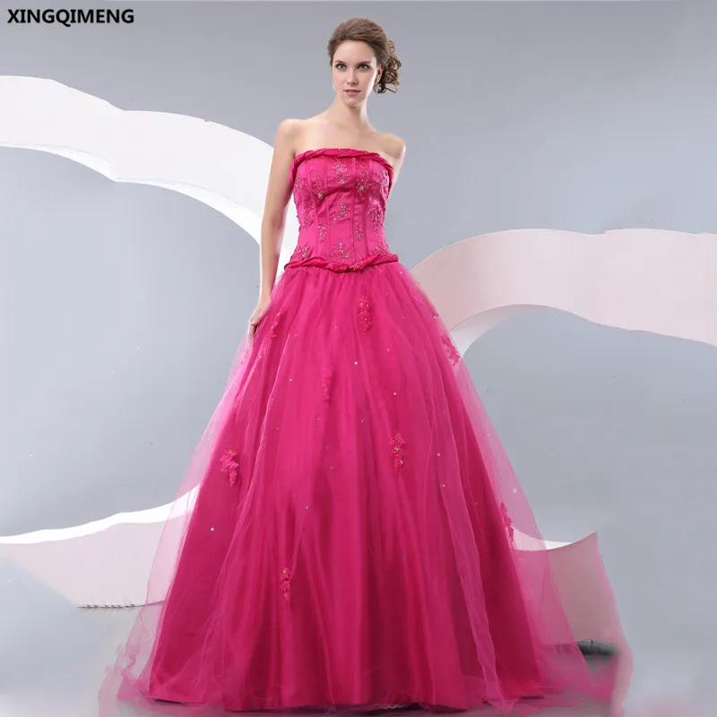 Rose Red Quinceanera Dresses Sexy Sweet 16 Dresses Satin and Tulle Ball