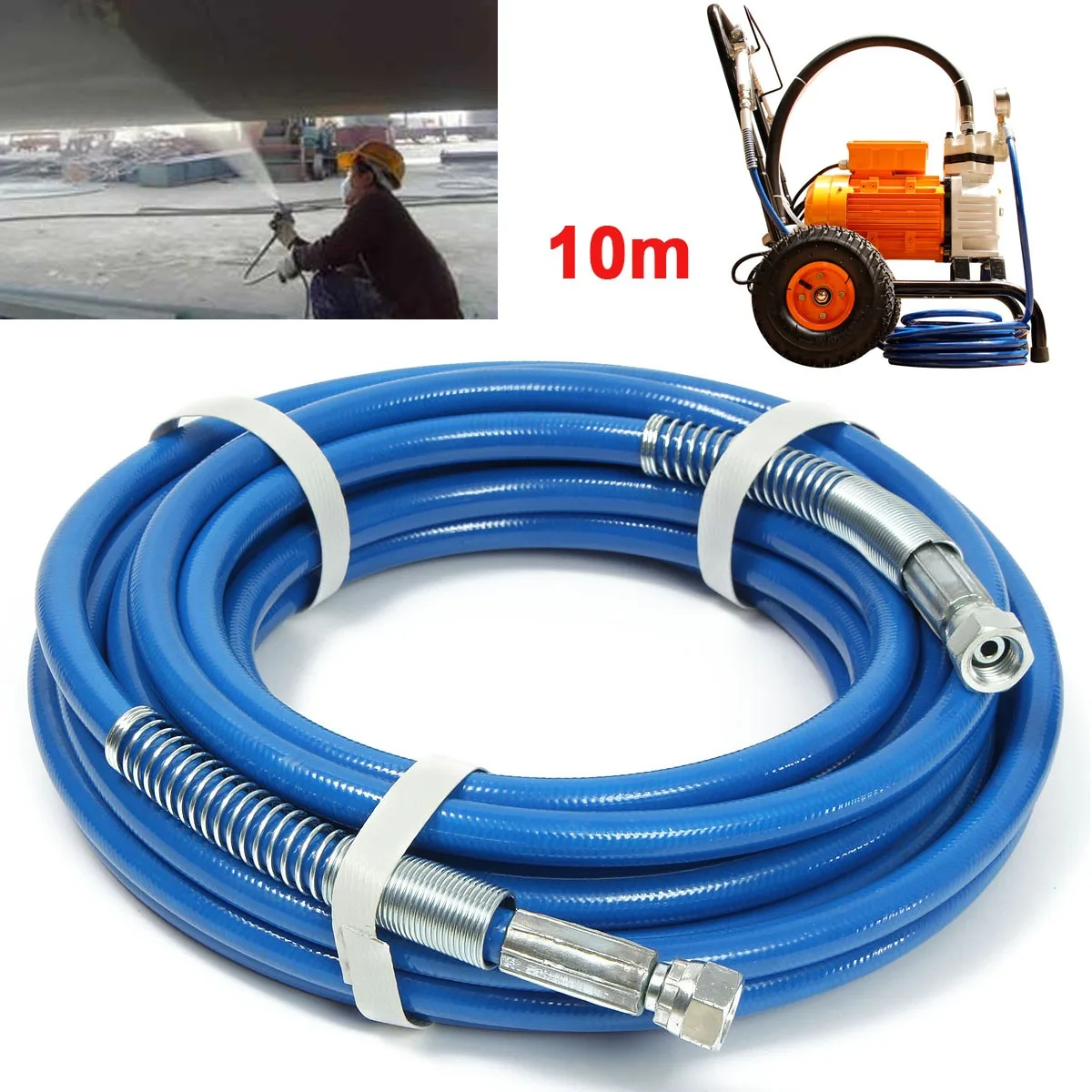 

10m 5000psi High Pressure Pipe Airless Paint Hose 50' x 1/4" Sprayer Airless Paint Hose For Spray Guns Sprayer Water