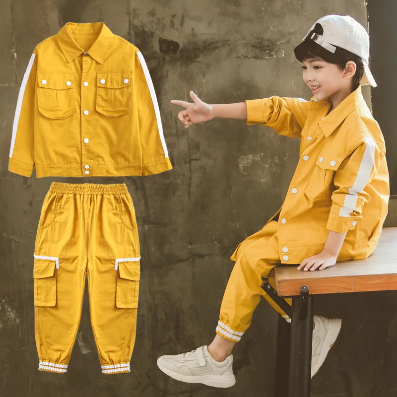 

3-14T Boys Sets 2019 sports boy jacket+pants sets kids 2 Pcs pants suit spring children kids clothes boys jackets