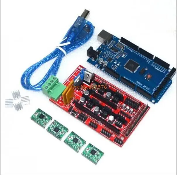 

Mega 2560 R3 + 1pcs RAMPS 1.4 Controller + 4pcs A4988 Stepper Driver Module for 3D Printer kit Reprap MendelPrusa