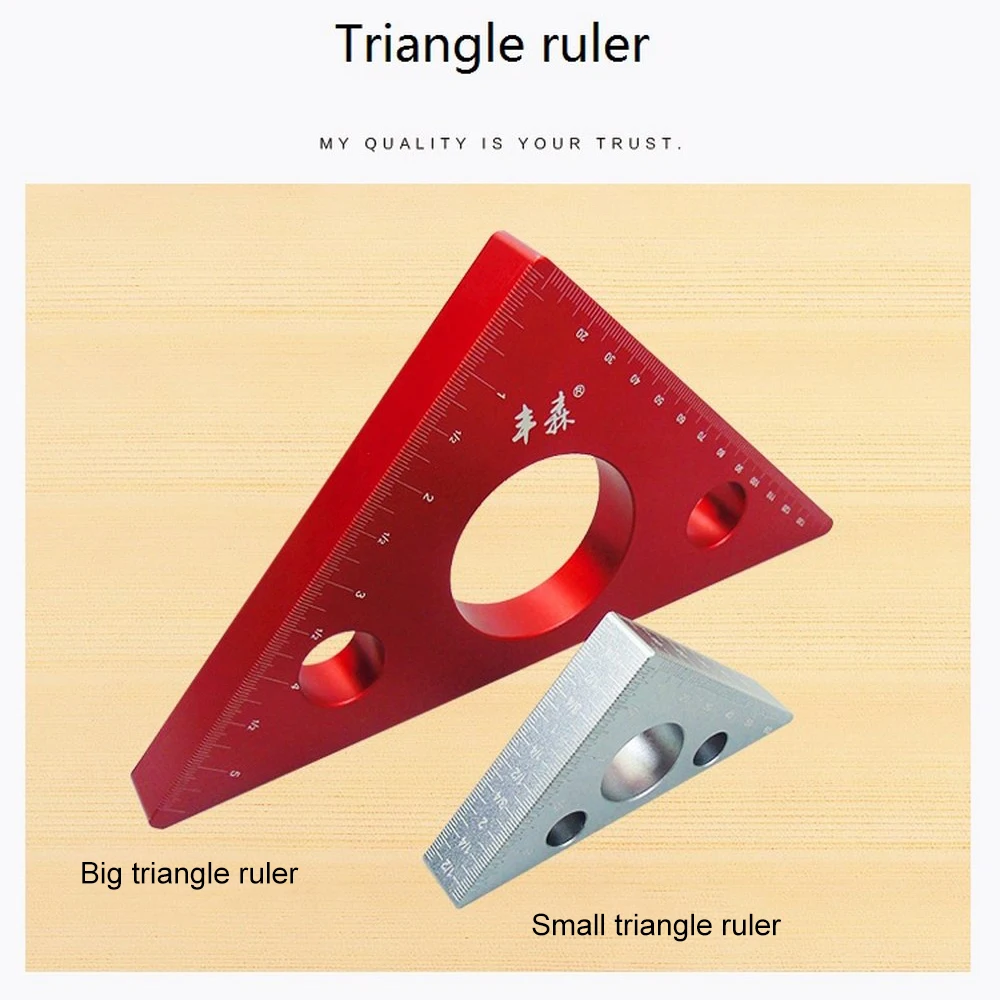 

Aluminum Alloy Right Angle Ruler Mini Pocket Square DIY Woodworking Triangle Ruler Height Measuring Gauging Woodworking Tools