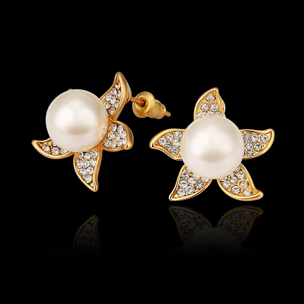 2017 Fashion Gold Crystal Stud Earrings Brincos Perle Penntes Bou 2017 Fashion Gold Crystal Stud Earrings Brincos Perle Penntes Bou Pearl For Woman Online Ping