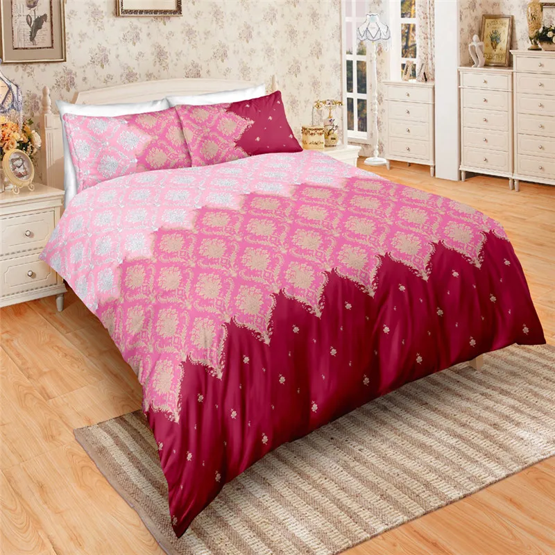Wine Red Court Style Bed Sets US/AU Size Duvet Cover Pillowcase Set