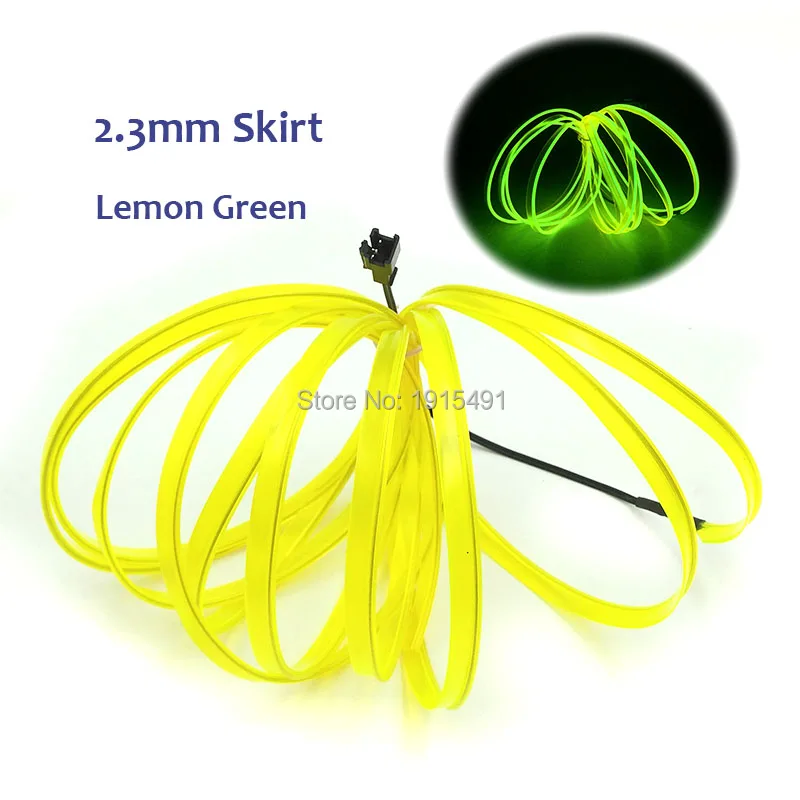 

High-grade 2.3mm-skirt 3Meters 10 Colors Choose Flexible EL Wire Tube LED Strip Light+one DC-5V USB Driver,For Car Interior Deco