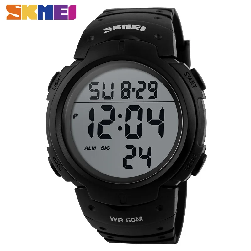 SKMEI Brand Mens Sports Watches Dive 50m Digital LED Military Watch Men Fashion Casual Electronics Wristwatches