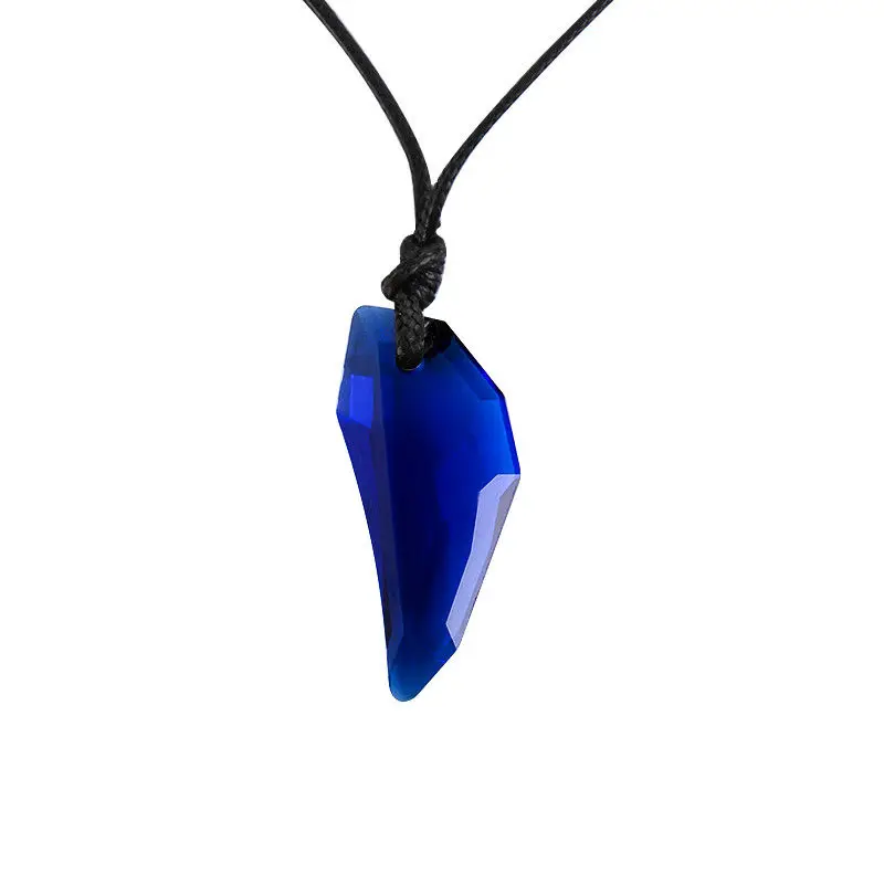 Ожерелье с кулоном в виде зуба волка в античном стиле для мужчин и женщин, винтажное ожерелье с кулоном в виде зуба волка из натурального камня, ювелирные изделия, подарки - Окраска металла: dark blue