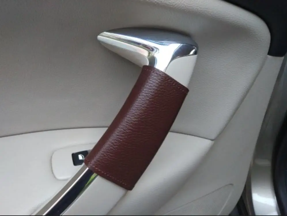 4pcs Set Car Door Handle Protective Leather Cover Door