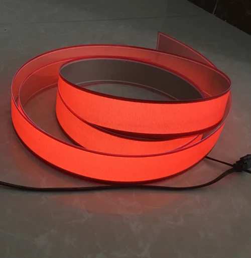 Новое поступление 3 см х 100 см белая Гибкая EL полоса Электролюминесцентная лента светодиодный светильник неоновая лента с инвертором DC12V - Название цвета: Красный