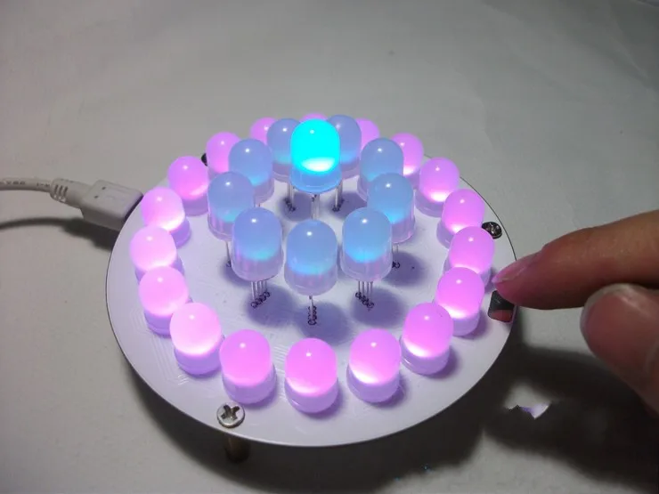

DIY electronic 8051 scm/mcu led display kits: full-color RGB LED touchu key aurora light CUBE Kits