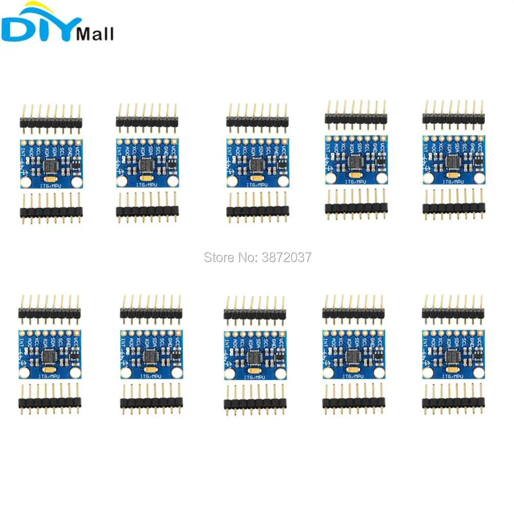 

10pcs/lot GY-521 MPU-6050 6DOF Accelerometer Sensor 3 Axis Analog Gyroscope Module for Arduino