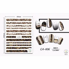 Супер тонкий самоклеющийся 3D дизайн ногтей слайдер стикер Тигр Леопард Кожа узор Розовый Коричневый буквы Алфавит CA401-409