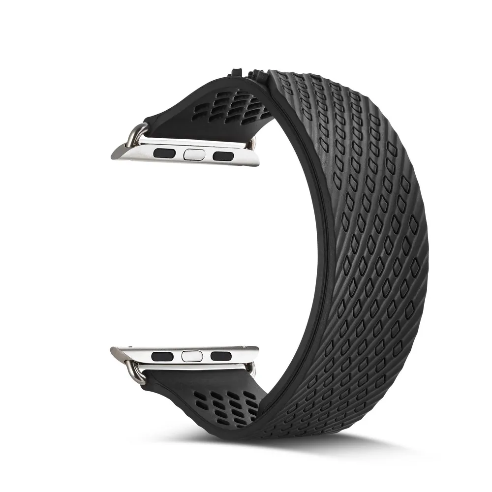 UEBN Спорт Силиконовые buckleless ремешок для apple watch Series 1/2/3 заменить браслет Ремешок 38 42