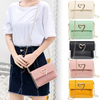 

Women PU Transparent Shoulder Big 2 In 1 Tote Handbag Sweet Chain Bags Best Sale-WT