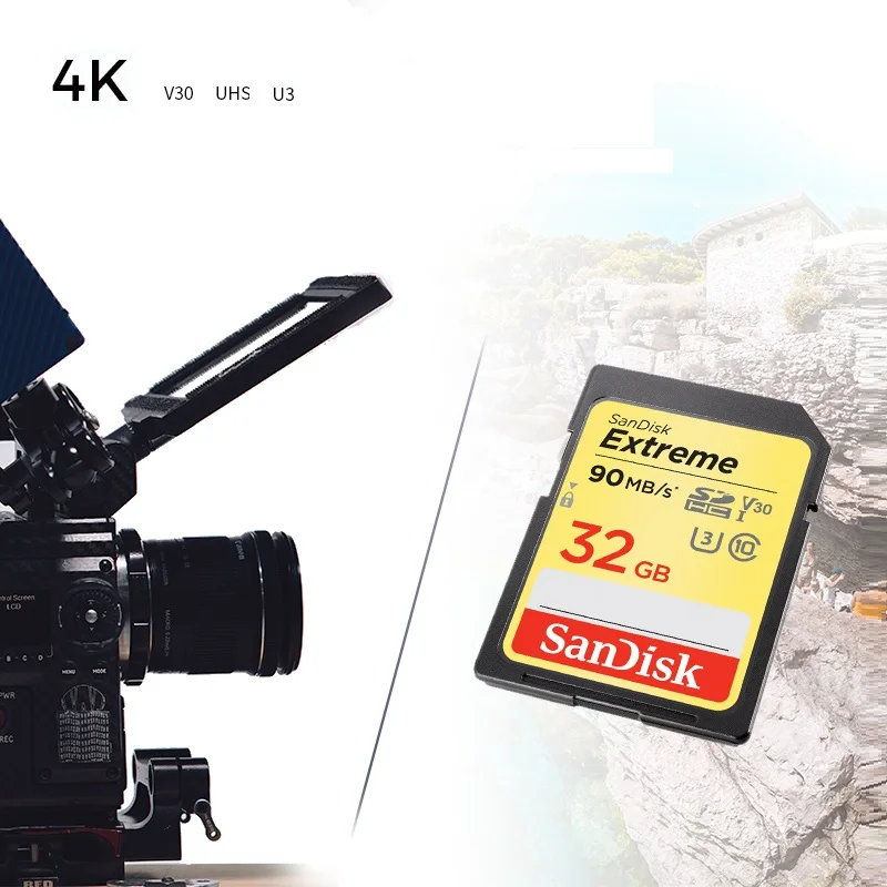 Карта памяти Sandisk Extreme 32 Гб 90 стандарта sdhc Uhs i 64 ГБ карта Sd sdxc 128 256 sd для DSLR|Карты