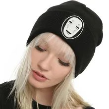 Европейская и американская осенняя и зимняя мужская и женская шерстяная шапка с вышитой мультяшной маской, теплая вязаная шапка в стиле хип-хоп RX043