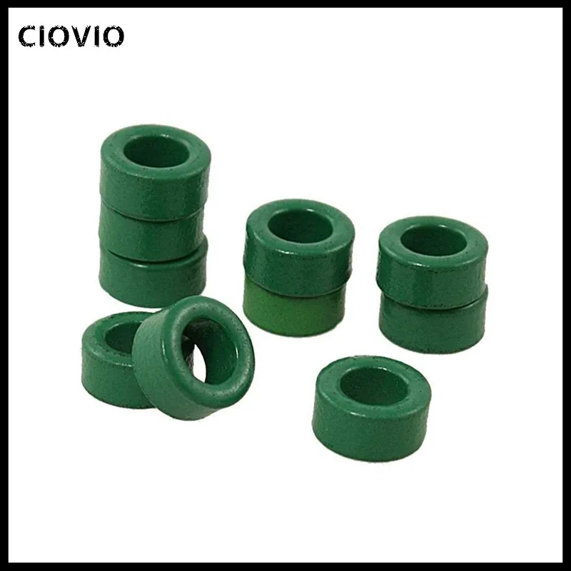 

CIOVIO 50 Pcs Inductor Coils Green Toroid Ferrite Cores 10mm x 6mm x 5mm