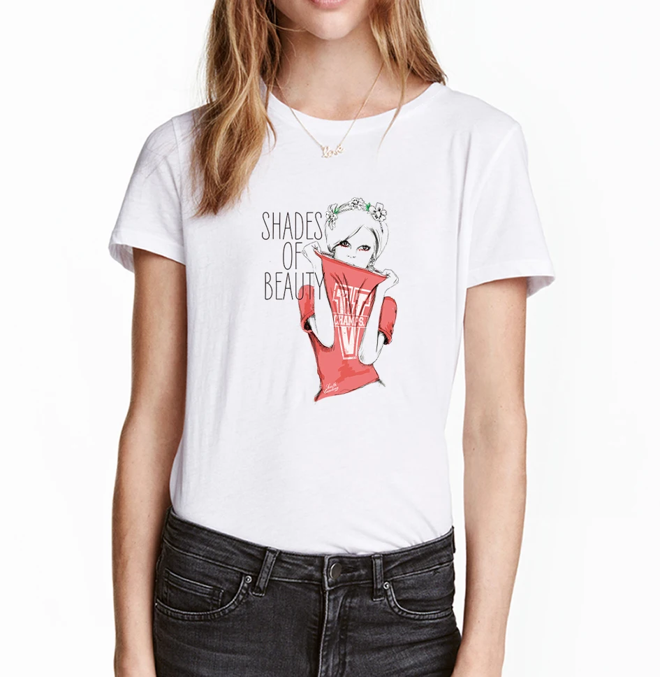 Shades Of Beauty Hipster T Shirt Women 2017 Summer Short Sleeve T