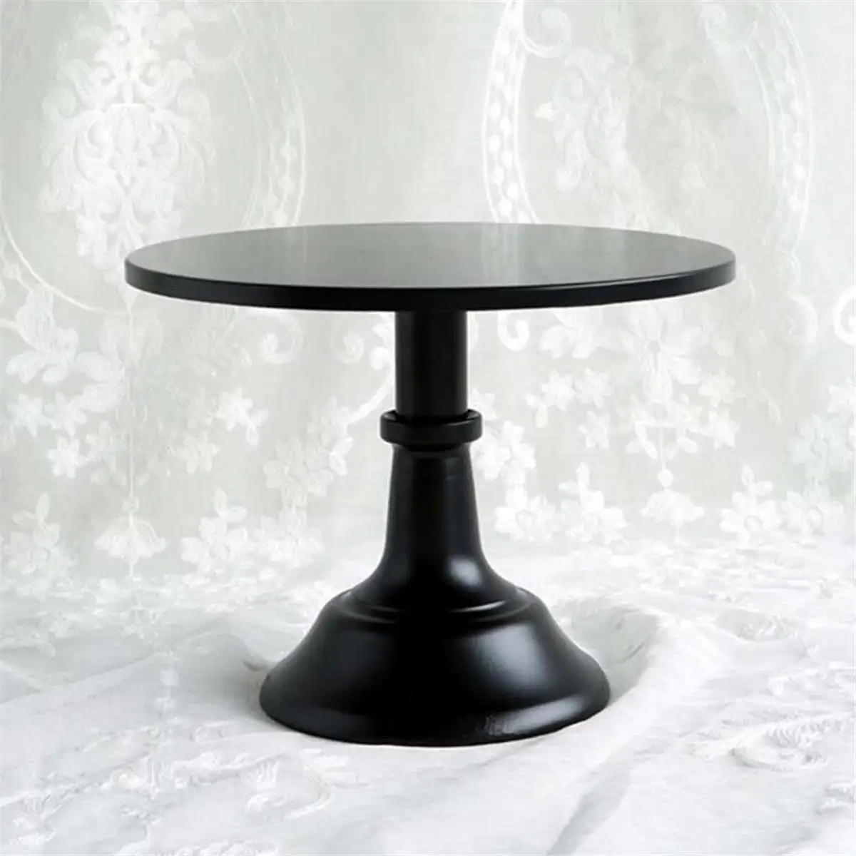 10 Inch Round Cake Stand Pedestal Black Dessert Holder Exquisite Metal Iron Cake Rack Base Wedding Party Birthday Cupcake Holder