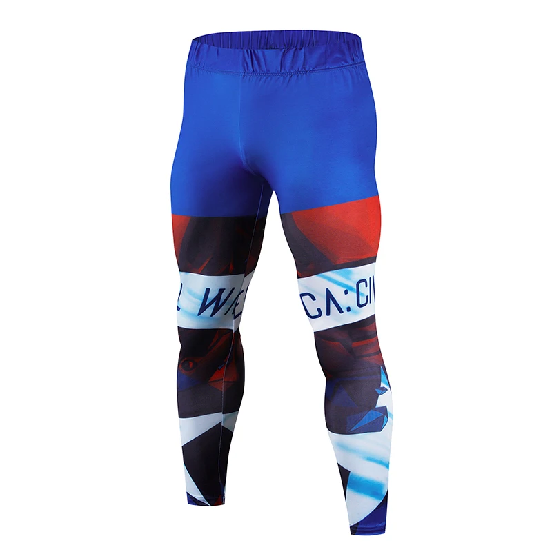 

Men Skinny Compression Pants Superman Spiderman Iron Man Batman Leggings Sweatpants 3D Fitness Bodybuilding ElasticTrousers spot