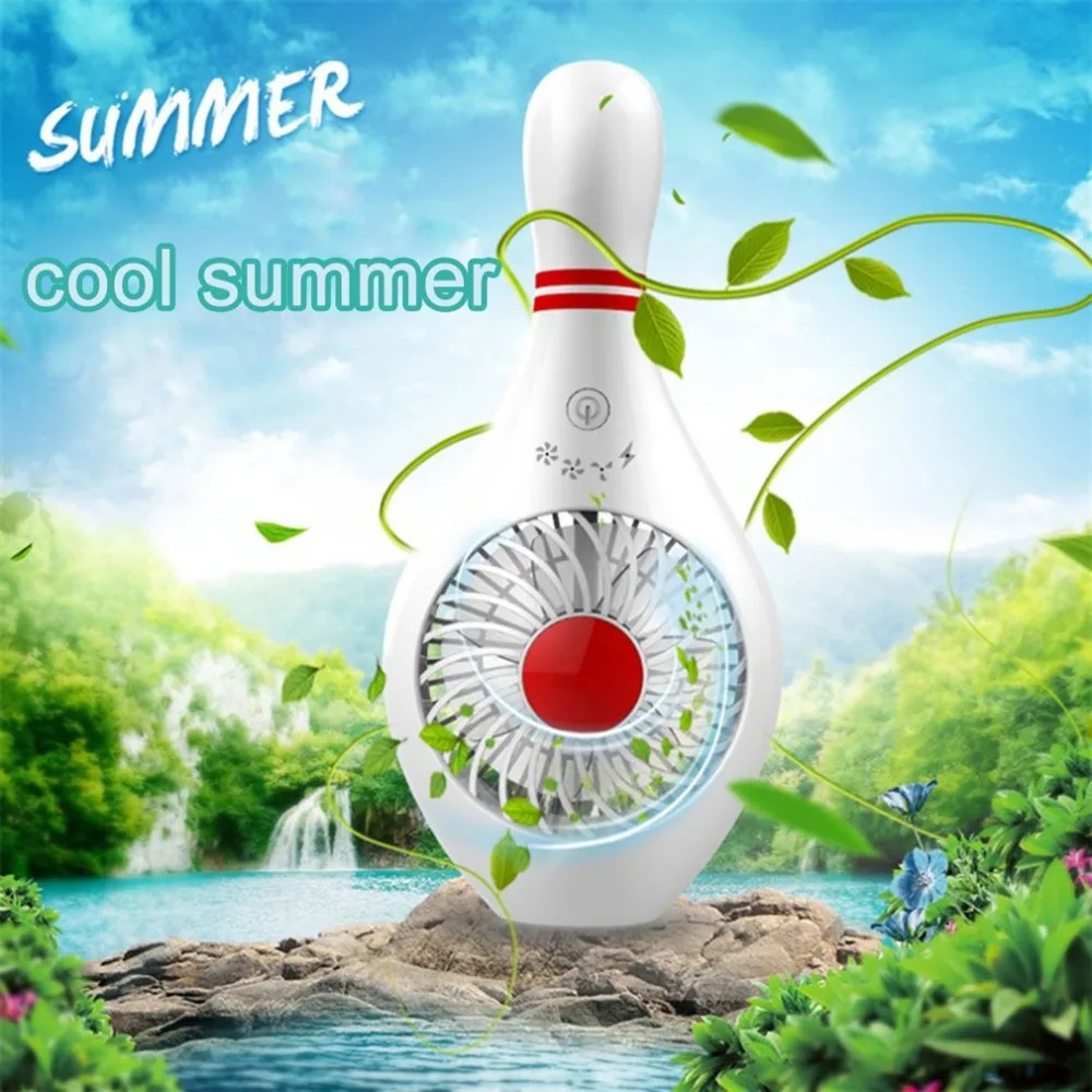 Мода в форме кеглей ручной охлаждающий вентилятор портативный Настольный бесшумный вентилятор USB Перезаряжаемый летний охлаждающий