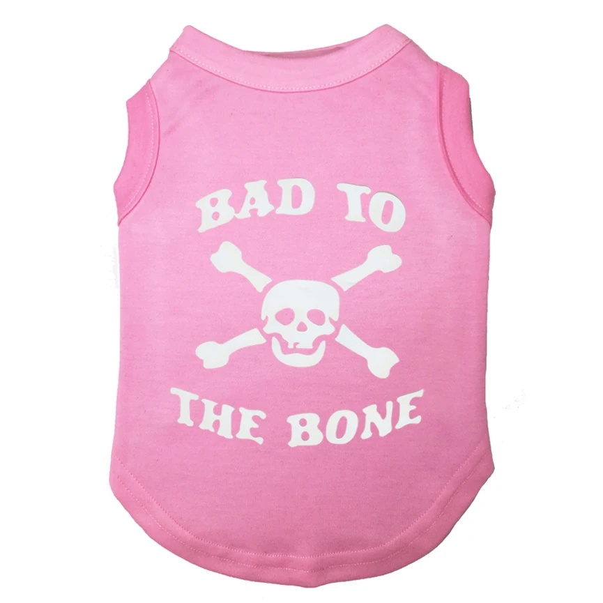 Футболка с принтом BAD TO THE BONE одежда для щенков футболка из полиэстера топ на
