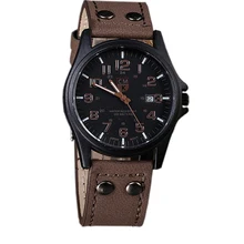 Brand men watch New mans clock Men’s Date Leather Strap watches Sport Quartz Military Wristwatch relatio masculine 4 color