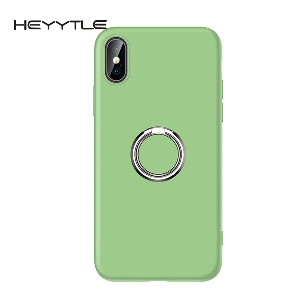 

Heyytle New Magnetic Ring Case For iPhone 7 8 Plus 6 6S Liquid Silicone Shockproof Cover For iPhone X XS MAX XR Slim Case Coque